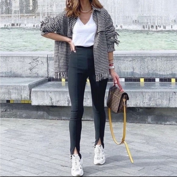 ZARA SLIT LEGGINGS - Picture 1 of 5